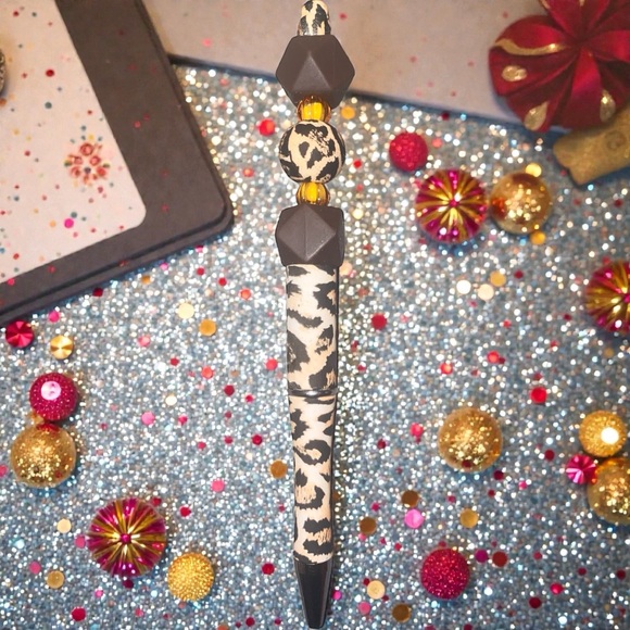 Handcrafted by StayClassyChic Other - Animal Print Beaded Pen